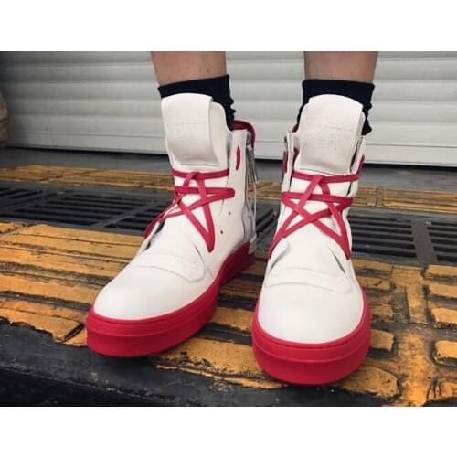 Sport casual shoes frenulum high-top shoes 2019 new comfortable high-top men shoes