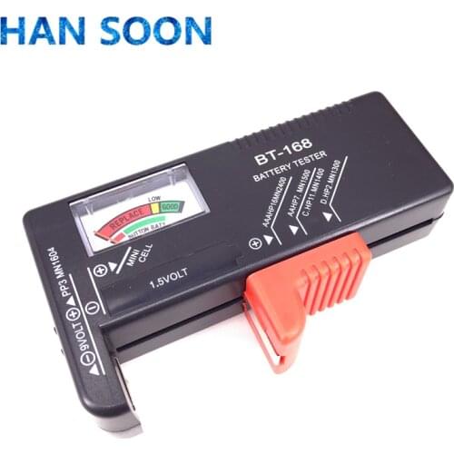 BT-168 AA/AAA/C/D/9V/1.5V batteries Universal Button Cell Battery Colour Coded Meter Indicate Volt Tester Checker BT168 Power