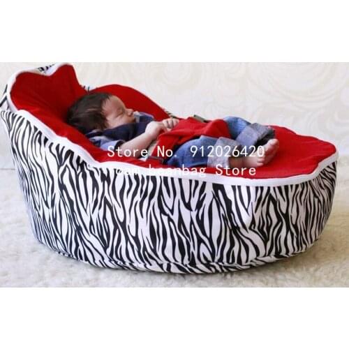 Zebra pattern High Quality Baby Bean Bag Chair Lounger Sleeping Bed-Nursery Portable Seat Baby Bean Bag Cover