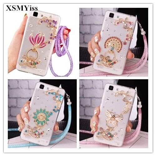 XSMYiss Luxury Bling Crystal Diamond Crown Clear Back Rhinestone Phone Case Cover For SamsungS4 S5 S6/S7edge S8/S9plrs Note4 5 8