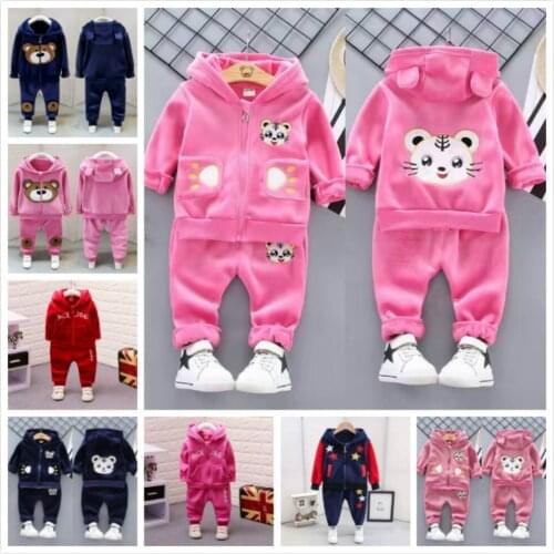 Winter Baby Clothes Boy Casual Outfit Cartoon Cat Costume Kids Tracksuits For Girls Coat Hooded Spring Trousers Children Outwear