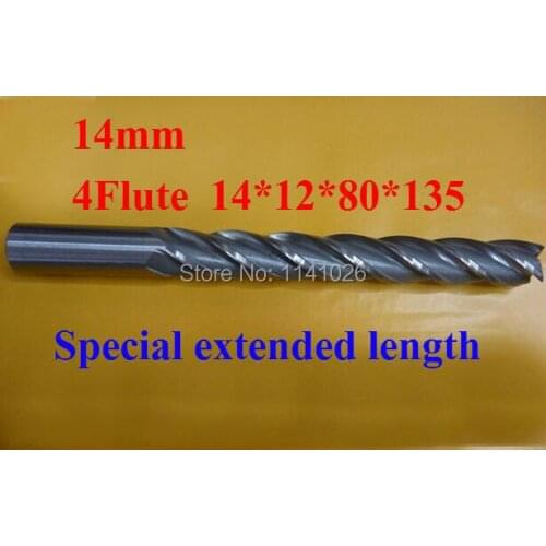 1pcs 14mm Four 4 Flute HSS & Special extended length Aluminium End Mill Cutter CNC Bit Milling Machinery tools Cutting tools