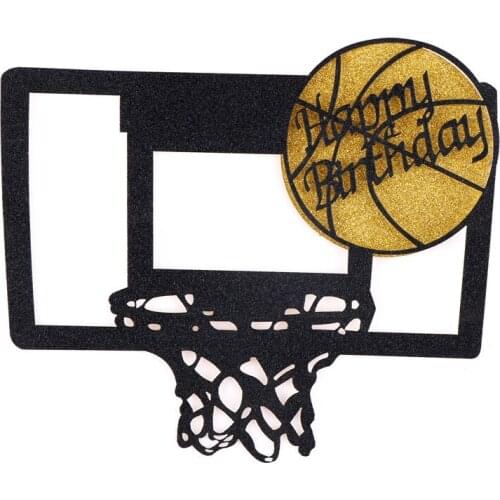 1PCS Baby Shower Wedding Baking Decor Kids Birthday Party Art Door Cake Flags Happy Birthday Basketball Cupcake Cake Toppers