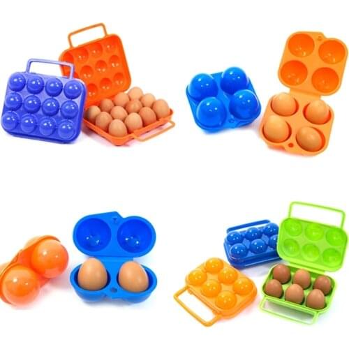 1pcs egg storage box 2/4/6/12 grid portable plastic egg box outdoor camping carrying egg egg box tool kitchen storage box