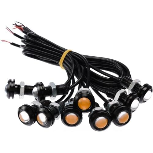 10PCS 18 MM Car Eagle Eye DRL Led Daytime Running Lights LED 12V Backup Reversing Parking Signal Automobiles Lamps