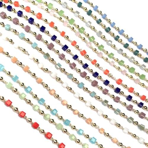 2020 Crystal Handmade Copper Chain Natural Stone Beads Chains for Jewelry Handmade Making DIY Necklace Bracelet Accessories