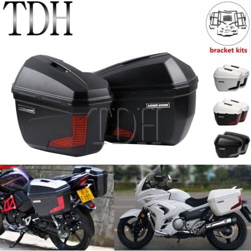 2X 23L Motorcycle Side Case Saddlebag Rear Luggage Pannier Cargo Kits For BMW R1200 F800 Triumph Kawasaki Z1000SX Versys 300/650