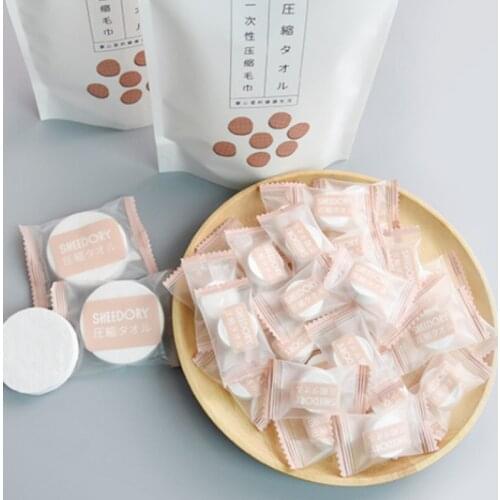 30PCS Disposable Cotton Compressed Portable Travel Disposable Facial Towel Water Wet Wipe Washcloth Napkin Moistened Tissues