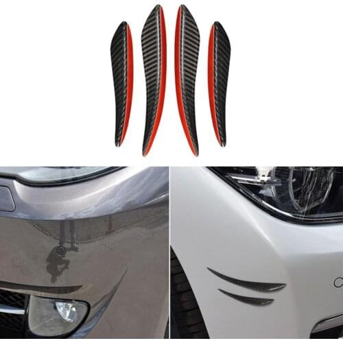 6Pcs/Set Universal Anti-collision Carbon Fiber Car Rearview Mirror Front Bumper Lip Trim Sticker