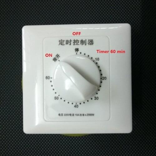 60 Minutes Timer Mechanical Switch Relay Digital Control Water Socket For Water Pumps, Bathroom Heater, Exhaust Fans, Lamp