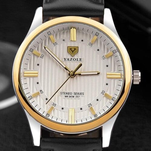 2020 Brand Yazole Watch Business Mens Watch Unique Luminous Leisure Leather Watches Fashion Quartz Watch Relogio Masculino