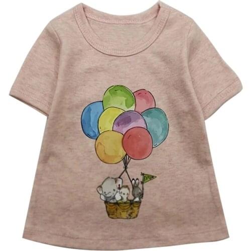 6-24m Children T-Shirt Balloon Printed Short Sleeved Cotton Baby Clothing New Summer Tee Top Boys Girl
