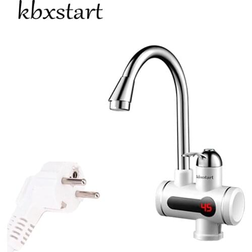 Kbxstart Instant Tankless Electric Hot Water Heater Faucet Kitchen Heating Tap Water Heater With LED Show Under Side Flow Model