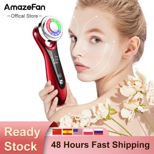 AmazeFace EMS Beauty Instrument Face Lifting Heat Red Blue Light Face Cleaner Deep Cleansing Home Skin Care Device Face Massager