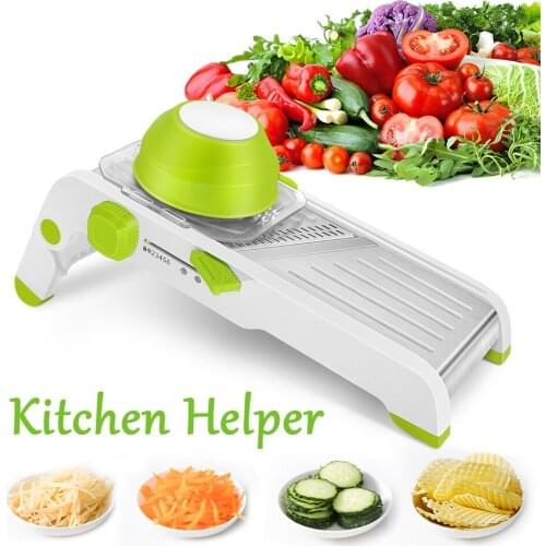 Stainless Steel Multifunctional Vegetable Cutter Fruit Onion/Tomato/Potato Blades Cutter Adjustable Safe For Kitchen