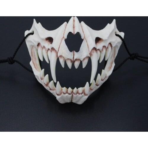The Japanese Dragon God Mask Half Face Eco-friendly Resin Skull Mask for Party Cosplay Animal Mask