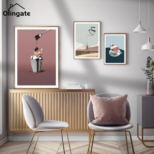 Cartoon Abstract Figure Canvas Picture Nordic Simple Art Canvas Painting One Piece Wall Art Posters and Prints Home Decor Gift