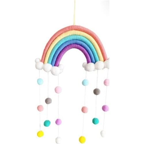 Newborn Cloud Rainbow Raindrop Wall Hangings Decorations Toys Baby Bed Tent Handmade Pendant Crib Hanging Toy Room Ornament