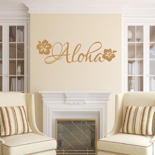 PERSONALISED Name Aloha Vinyl Wall Decal - Beach Decal - Flower Wall Decal - Hawaiian Beach CUSTOM Decor,A1-083