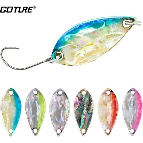 Goture 2pcs/pack Micro Fishing Spoon Lure Wobbler 3cm 2.8g Hard Artificial Bait for Trout Freshwater Fishing