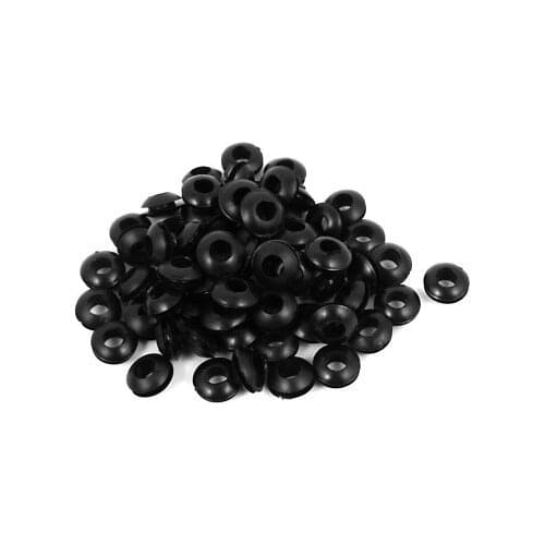 Electric Cable Protector Rubber Wiring Grommets Black 6mm Inner Diameter 100pcs