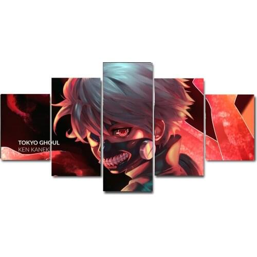 One Eye Demon Kaneki Tokyo Ghoul Manga Anime Collection Canvas Art Prints Poster Gifts,No Frame,5Pcs