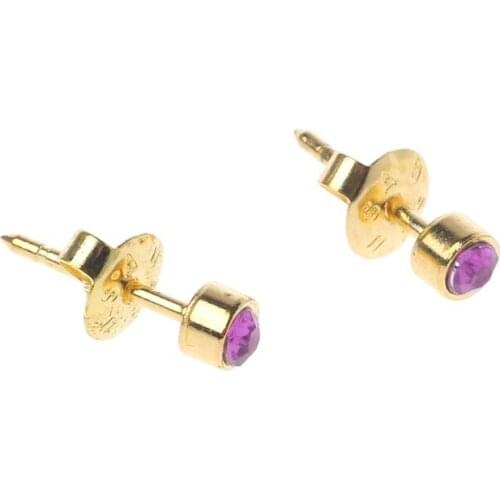 12 Pairs Gold Ear Piercing Earrings Set Hypoallergenic Mini 3mm CZ Studs Jewelry N2UE