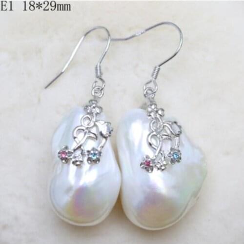 Super flash earring dream Silver natural freshwater pearl baroque pearl shaped pearl earrings Womans Jewellery