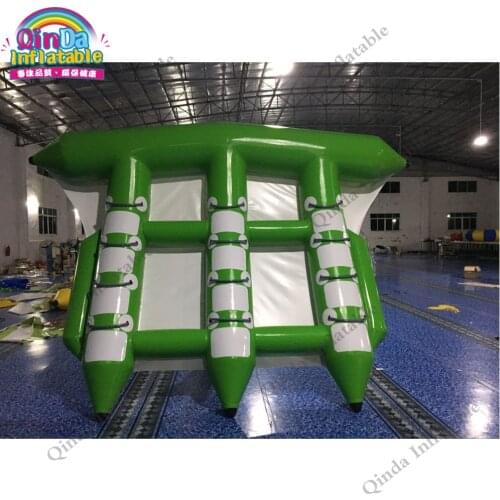 Heat sealing 0.9mm pvc inflatable flying water towable,adult inflatable flying fish banana boat with factory price