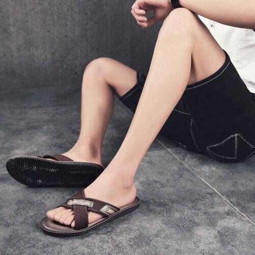 For slide flip sports trekking roman vietnam slippers toe male outdoor mens hollow sandals sandel summer slides fashion flops