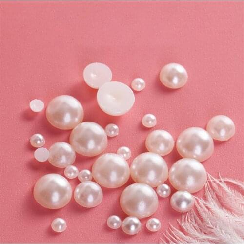 Small Size Whole Sale Semicircle Flatback Pearl Dress Decoration Crafts Pearl Sticker Jewelry Studs Bag Shoes Beads Accessories