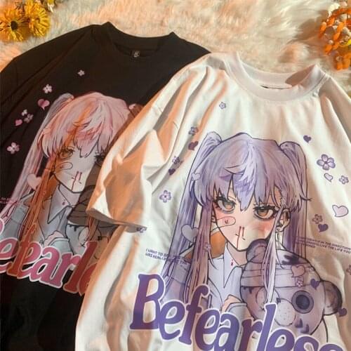 Women clothes Casual T-shirt Cartoon female Japanese anime tshirt cute top titan cotton summer Korean loose O neck short-sleeved