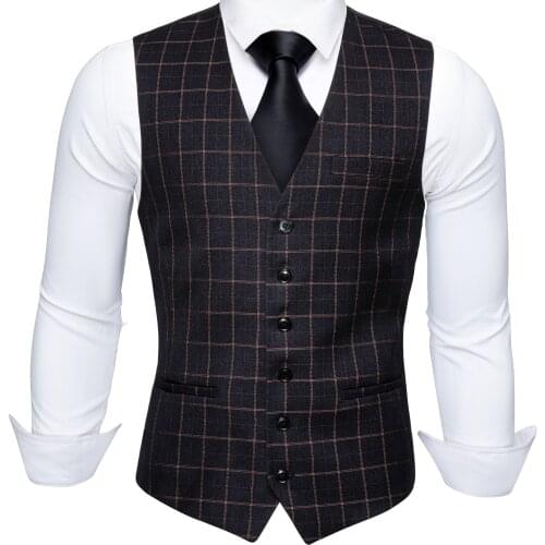 Fashion Classic Mens Vests Tie Set Slim Fit V-neck Collarless Male Waistcoat Gilet Casual Wedding Business Jacket Barry.Wang