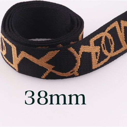 3 Yards Black Brown Webbing Ribbon 38mm Upholstery Webbing Tote Bag Handle Pet Collar Leash Purse Supplies Belt Nylon Webbing