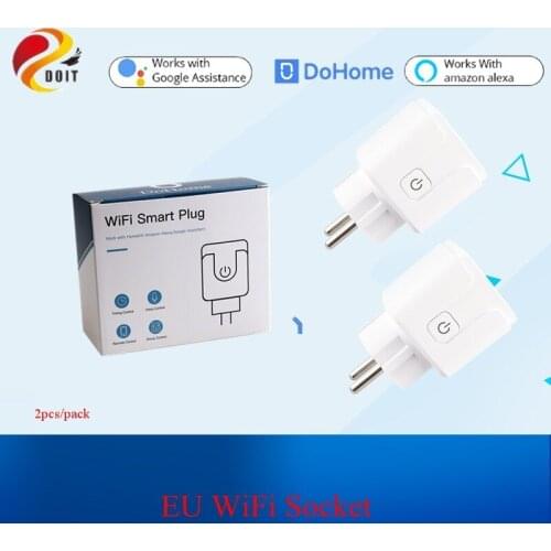 2pcs/pack Dohome EU Smart Plug Support Siri WIFI Socket Timer WiFi Outlet Remote Control Voice Control Socket Alexa/Google