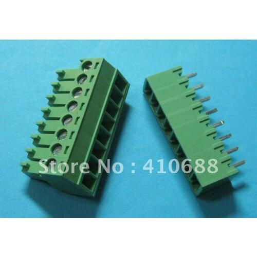 200 Pcs Pitch 3.5mm 8way/pin Screw Terminal Block Connector Green Color T Pluggable Type