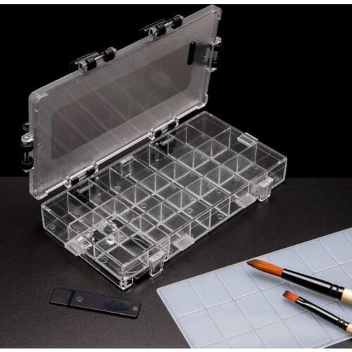 24/36 Grids Watercolor Moisturizing Painting Palette Leakproof Paint Palette Storage Box Stationery Drawing Supplies G6DD