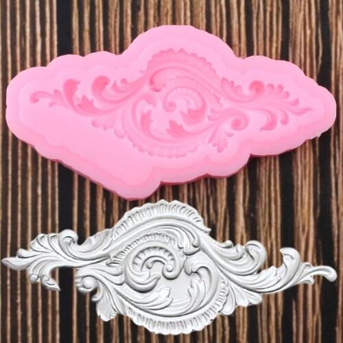 3D European Scroll Relief Silicone Molds Flower Lace Fondant Cake Decorating Tools Chocolate Candy Moulds