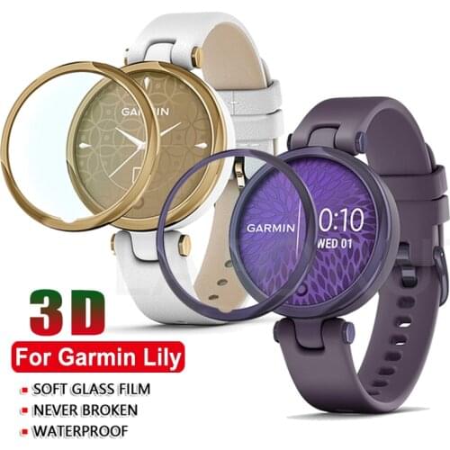 3D Full Curved Screen Protector for Garmin Lily Soft Glass Tempered Protective Film Cover Case for Garmin Lily Film Accessories