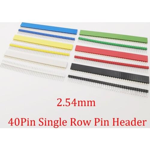 5Pairs 2.54mm Pin Header Connector 2.54mm 40Pin Single Row Male Female PCB Board JST Pinheader Plug Socket Adapter for Arduino