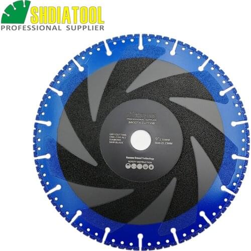SHDIATOOL 1pc 230mm Vacuum Brazed Diamond saw Blades for All Purpose For stone iron steel 9" Demolition cutting Blade