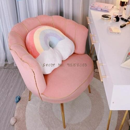 Net celebrity nail makeup stool home bedroom girl cute pink dressing chair small apartment living room sofa chair