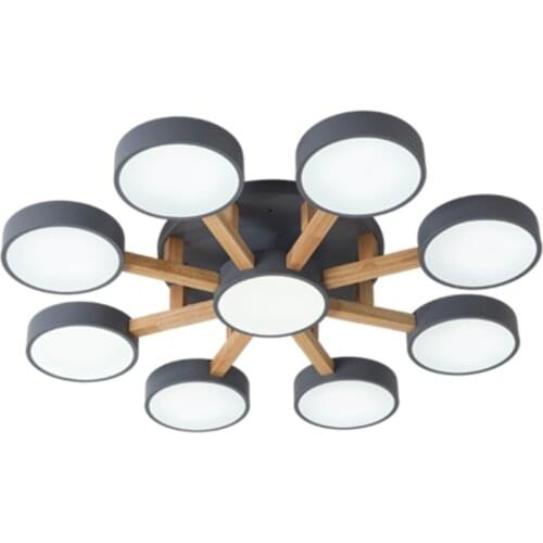 Nordic Wood Ceiling Lights For Living Room Decor 220V Round Metal LED Ceiling Lamp Surface Mounted Lighting plafonnier