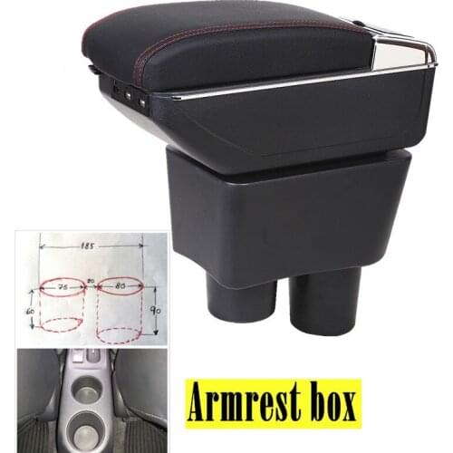 For Nissan Sunny Versa armrest box USB Charging heighten Double layer central Store content cup holder ashtray accessories