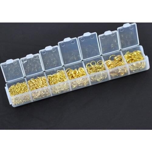 DoreenBeads 1 pack GP Open Jump Rings 3mm-9mm(1780 PCs Assorted) (B09843)