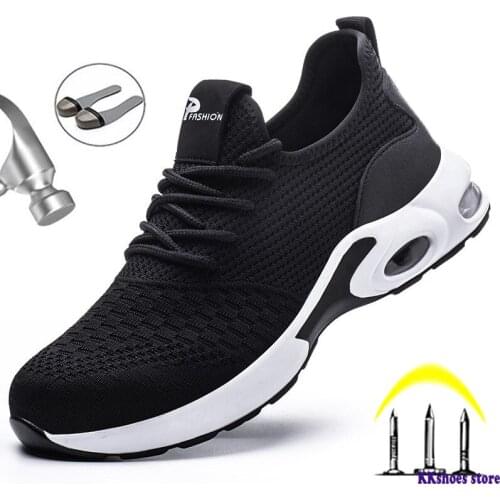Breathable Light Work Safety Boots Steel Toe Safety Shoes Male Anti-puncture Safety Indestructible Shoes Work Sneakers Male Shoe