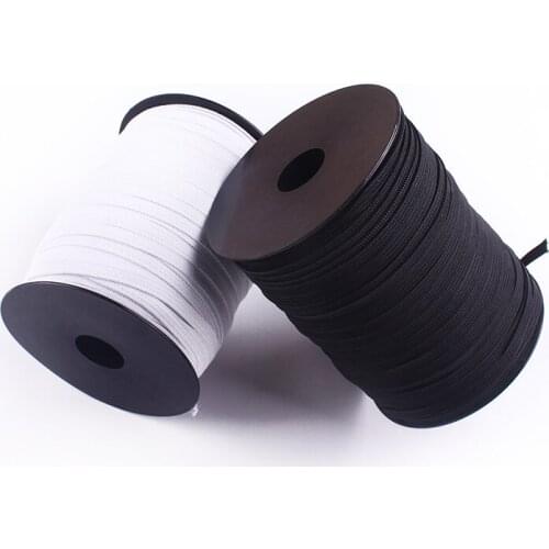 Elastic Seam 3/6 mm 5yards White And Black Elastic Ribbon Stretch Rope Rubber Band Sewing Accessories String Cord Accessory Seam