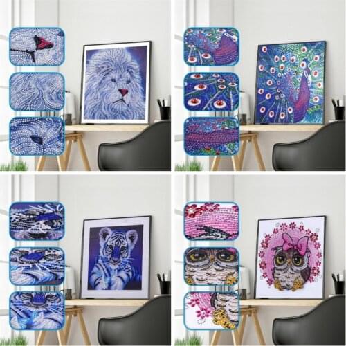 HUACAN 5D Special Shaped Diamond Painting Lion Cross Stitch Diamond Embroidery Tiger Animal Mosaic Cat Handicraft Decor For Home