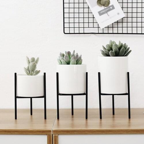 1Set Nordic Style Ceramic Iron Art Vase Minimalism Flower Vases Plant Flowerpot Home Decoration For OfficeRoom Coffeehouse