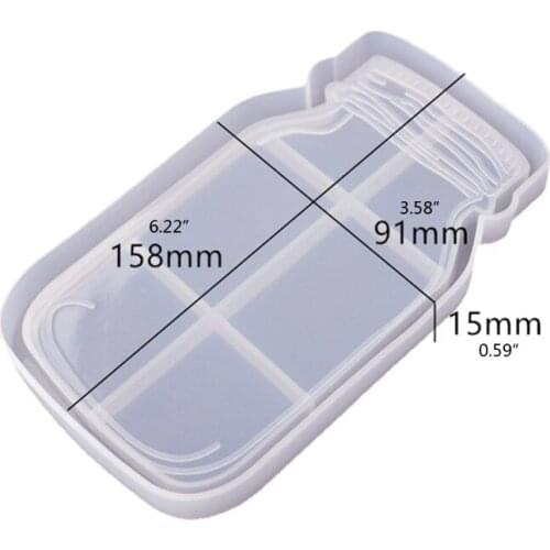 Bottle Container and Stopper Beauty Tray Mold Serving Board Silicone Mold for Epoxy Resin Casting C1FE